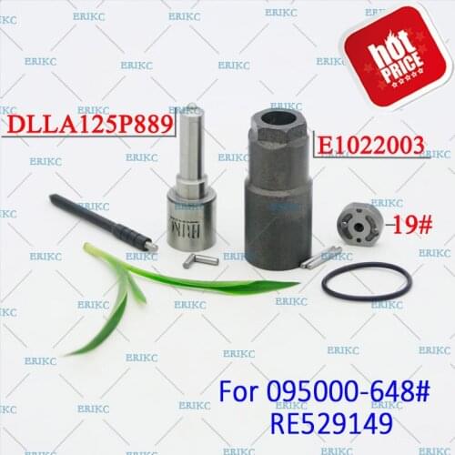 ERIKC 095000-6481 Diesel Injector Repair Kit Nozzle DLLA125P889 Valve Plate 19# Spare Parts For Denso John Deer-Engine RE529149