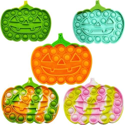 Hot Halloween Pumpkins Rainbow Pop Push Bubble Fidget Toy Antistress Simple Dimple Anti Stress Toys Stress Relief Toys