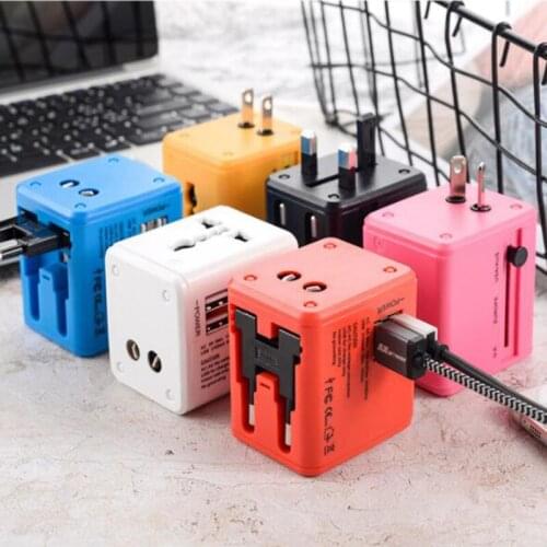 Mycyk 6 colors Multi-function socket USB multi-function business conversion multi-purpose universal travel plug 1/2 usb enter eu