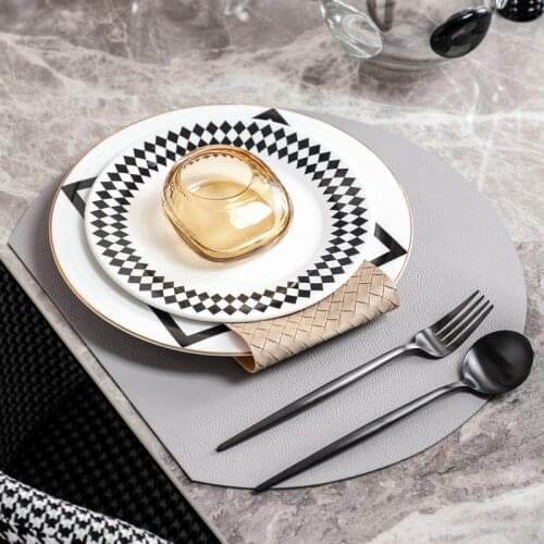 Geometric Black Diamond Pattern Porcelain Tableware Set Plate Tableware Dinnerware Tableware Cutlery Set Dinner Service