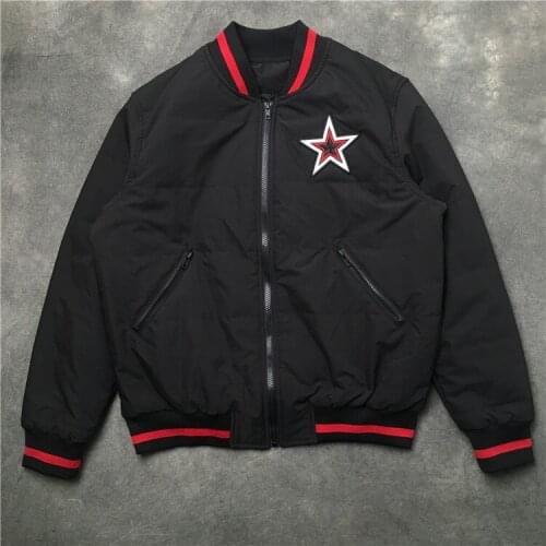 New 2021 Men Rib Sleeve Embroidered stars Classic stripes High couple Baseball Coats & Jackets Abstract digital coat Motor #J6