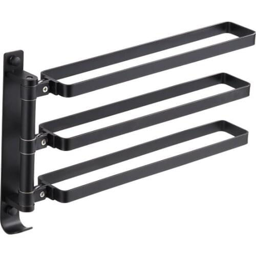 2021 New Punch-Free Storage Shelf Multifunctional Slippers Rack Bathroom Rotating And Folding Movable Towel Bar