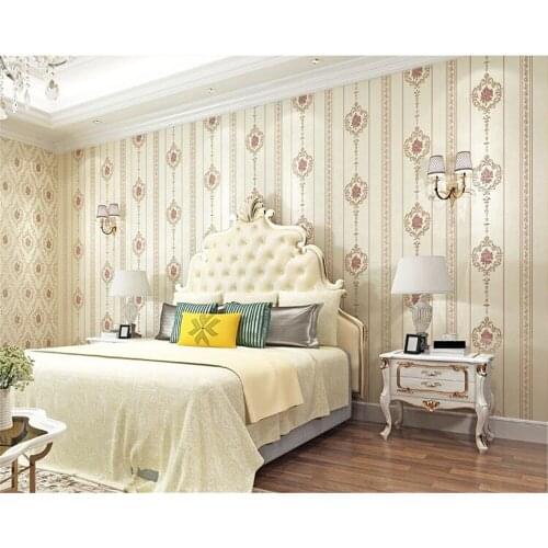 Beibehang European pastoral bedroom living room wallpaper three dimensional pressing nail shop nonwoven wall paper papier peint