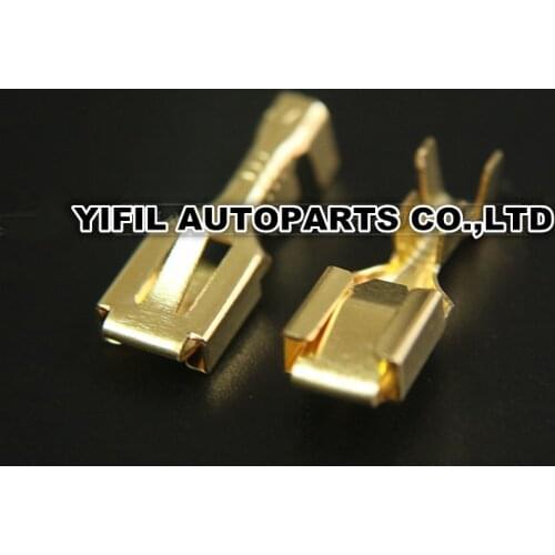 100pcs/lot DJ621-B6.3 6.3mm Car Crimp Terminal Female Spade Connector The Copper Terminals Auto Splice Wire Terminal