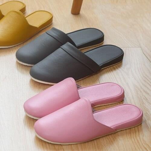 2020 Autumn Leather Slippers Home Men And Women Wooden Floor Indoor Non-Slip Home Leather Slippers Handmade Full Leather