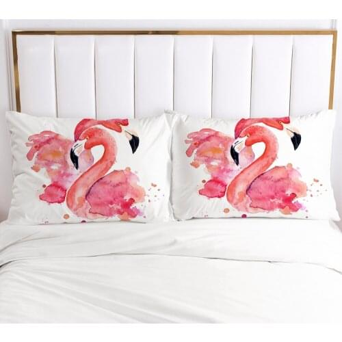 Bedding Pillow Cases Cover 2PCS PillowCase For Bedroom,Home Decoration 70x70cm 50x75cm 50x70cm Size Nordic Love Flamingo