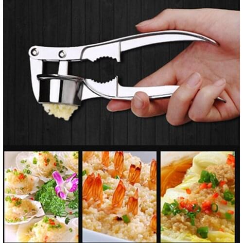 Garlic Press Manual Peeling Kitchen Gadget Aluminum Alloy Mashing Tool Squeezer Clip Masher