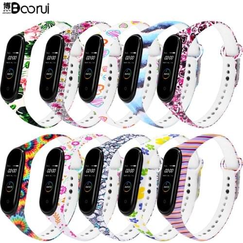 BOORUI Anti-lost Strap for Mi band 5 Silicone customs designed miband 5 accessories Comfortable band for xiaomi mi band 5 straps