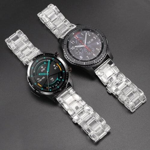 20mm 22mm Transparent Band for Samsung Galaxy Watch 3 Strap 41mm 46mm/42mm Active 2 40/44mm Correa Bracelet for Huawei Watch GT2