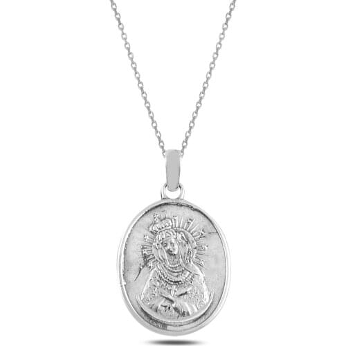 Silver Virgin Mary Main Pen Necklace