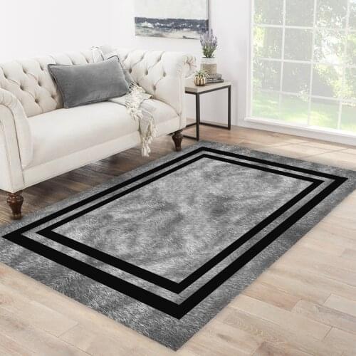 Grey carpet black rectangle frame shape patterned carpet modern carpet living room carpet free shipping soft