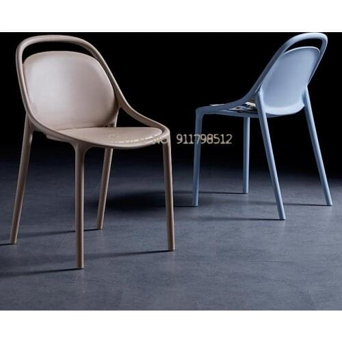 Nordic dining chair home modern minimalist stool backrest plastic ins net red chair makeup nail milk tea shop chair
