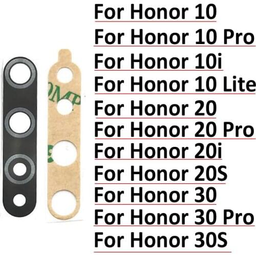 Camera Glass Rear Back For Huawei Honor 20 20S 20i 30S 30 10 Pro Lite 10X V30 Y9 Prime 2019 Camera Lens Glass + Sticker