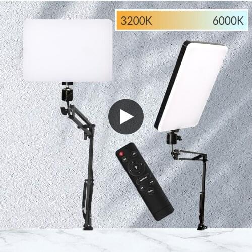EU Plug LED Video Light Panel Dimmable Photography Lighting Lamp With Tripod Stand Photo Lights For Youtube Makeup Beauty Studio