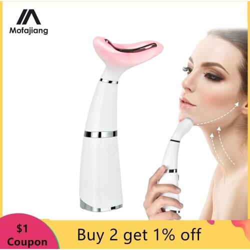 Led Face Lifting Neck Massager Skin Tighten Skin Rejuvenal Anti Wrinkle Beauty Apparatus Vibration Reduce Double Chin Device