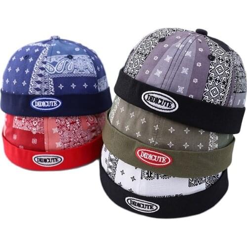 Doitbest Vintage boy Docker Cap Brimless Hat Breathable girl Beanie Hats Cotton Retro Adjustable Literary Landlord Sailor Cap