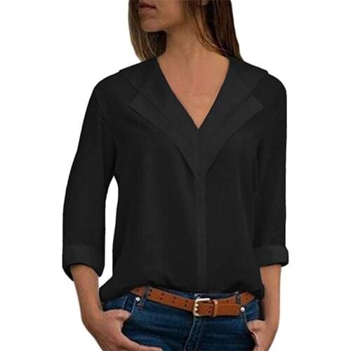 Blusas Femininas 2019 Women Shirts Chiffon Tops Long Sleeve Elegant Ladies Formal Office Blouse Plus Size Chiffon Shirt clothing