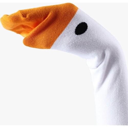 1 Pair Cute Sport Cotton Blend Socks Creative Goose Head Socks Happy Sock For Christmas Holiday Gifts