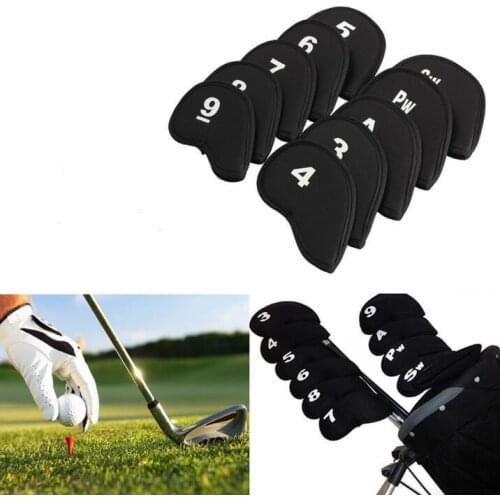 10PCS Golf Club Head Covers Iron Club Protector On For Golf Sports Pratice Training Accessories Nylon Cotton Golf Club Head Bag