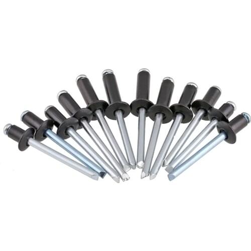 100PCS/Lot Aluminum BLACK M2.4 M3.2 M4 M5 Round Head Nail Decoration Pop Rivets Open End Blind Rivets Metal Fastners