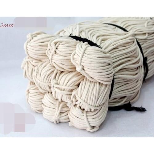 2/2.5 / 3/4 / 5mm Cotton Rope Sash Cord Twine Washing Clothes Natural White Thong String Twine Jewellery Making Thread 100 Meter