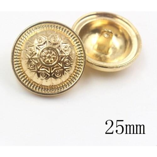 25mm 10pcs/lot Snow metal buttons gold sweater coat decoration shirt buttons accessories DIY JS-0213