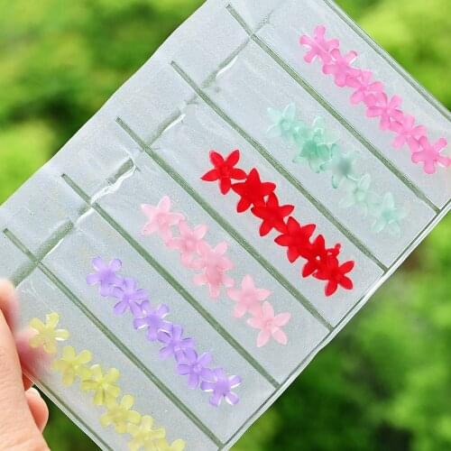 36pcs Hyun-A Indie Pops Resin Flower Decorations Carambola Fresh Red/Yellow/Pink/Green Acrylic 3D Press on Nail Ornaments #8*8MM