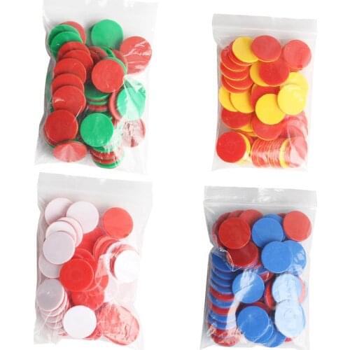 50Pcs Dual Color Round Chips Counting Numbers Math Game Counters Teaching Aids learning counting grouping addition subtraction