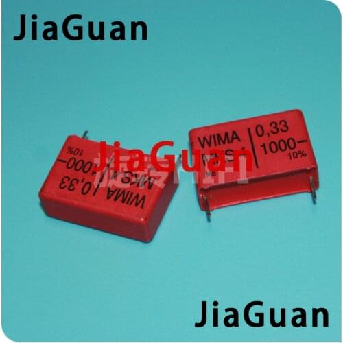 6PCS RED WIMA MKS4 0.33UF 1000V PCM27.5 original new MKS-4 334/1000V P27.5mm audio 334 hot sale 0.33uf/1000v 330nf 1kv