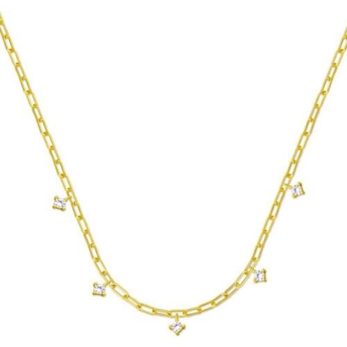 CANNER Real 925 Sterling Silver Necklace For Women 2021 New Paper Clip Chain Jewelry Charming Pendant 18K Bijoux Collar Joyero