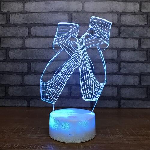 Ballet Shoes 3D LED Night Lights Colorful Bedside RC Touch 3d Lamp for Girl Gift Home Bedroom Decor