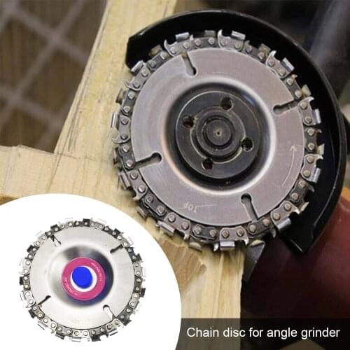 4'' 100 MM Grinder Disc Chain Saw 22 Tooth Saws Disc Woodworking Chain Plate Tool Wood Carving Disc Angle Grinding Tool For Home
