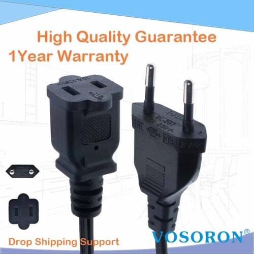 European Schuko CEE7/16 1pin Plug to USA Socket Power Adapter Cable,Schuko Male to US Nema 1-15R Power Adapter Cord,30CM