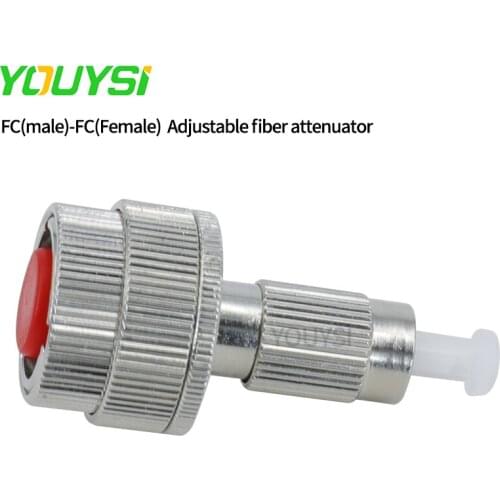 FC(male)-FC(Female) Adjustable fiber attenuator 0~30dB Mechanical Type Fiber Optical Adjustable Attenuator Adapter Coupler