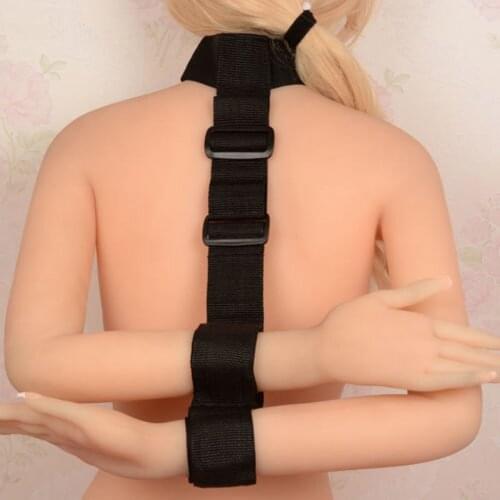 Neck and Wrists Behind Back Restraint - Cuffs Hidden Restraint Set Kit Adult Games Erotic Sex Toys For Woman Couples BDSM Toys
