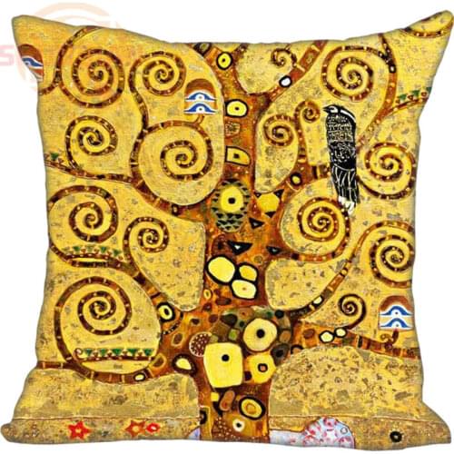 Best Gustav Klimt Painting Life Tree Pillowcase Wedding Decorative Pillow Case Custom Gift For Pillow Cover YJW#50