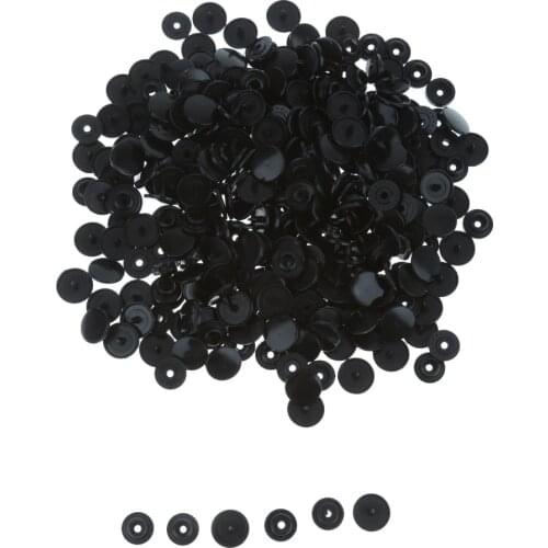 Set of 100 T3 Resin Snap Buttons Dummy Clips Press Studs For Sewing 10.7MM Black