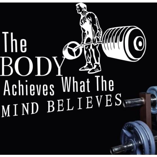 Gym Sticker Barbell Fitness Decal Body-building Posters Vinyl Wall Decals Gym Sticker