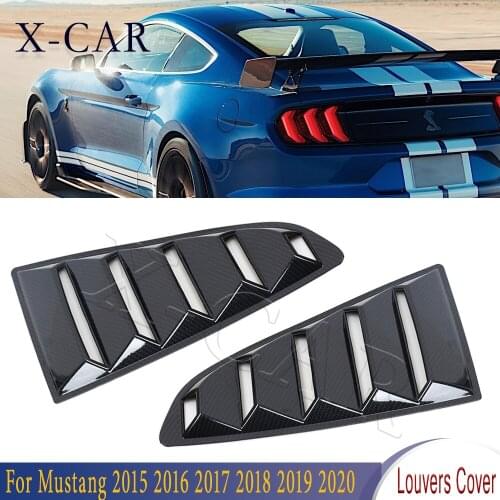 X-CAR Side Rear Quarter Window Louvers Scoops Spoiler Car Tunning Panel Side Air Vent Cover For Ford Mustang 2015 2016 2017-2020