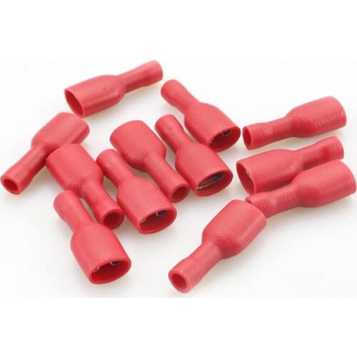 1000x Red 4.8mm Fully Insulated Female Spade Electrical Connector Crimp Terminals