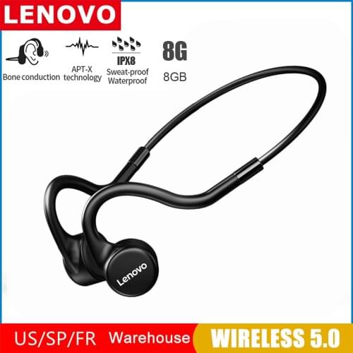 Original Lenovo X5 Bone Conduction Earphone Silicone Cover Waterproof Wireless Bluetooth5.0 Headset for Sports Running Swimming