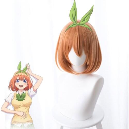 Five Equal Parts Of Flower Wedding Bride Nakano Four Leaves Orange Concave Wave Head Cos Wig Anime Cosplay Perform Short Wig