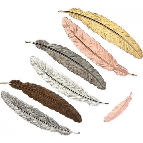 REGELIN Feather Pendant 5pcs/lot 6colors Cameo Bookmarks feather 24x110/12x43mm Cabochon Settings Jewelry Making Charms