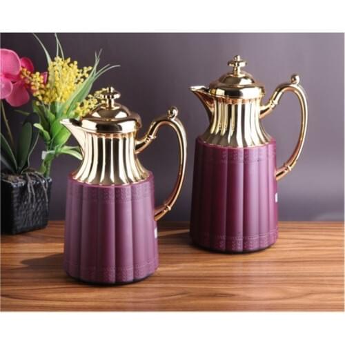 RoyKing Ssv009 1 lt + 0.7 L 2'li Damson Gold vacuum Flask hot water jug heat misses long life ultra luxury vacuum flask