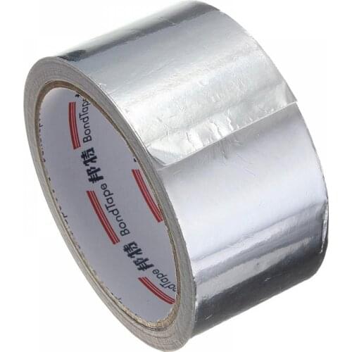 48mm X 17m Roll Silver Aluminium Foil Adhesive Sealing Tape Heating Duct Repairs Anti Interference Effect Radiation Protection