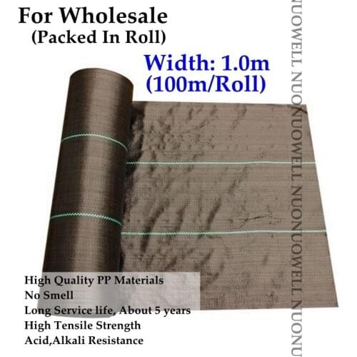 Width:1m 100m/Roll 90gsm Garden Black Weed Control Mat Greenhouse Planting Anti Weed Mat Plastic Mulch Film 5Years Lifespan