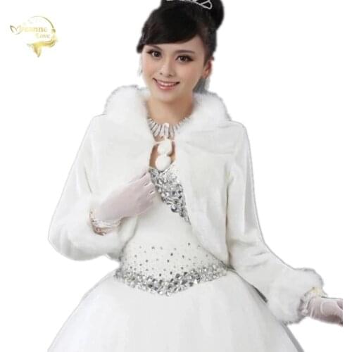 Wedding Bolero Outerwear Wedding Accessories Urged Coat Wrap Bride Formal Winter Cape Bride Fur Shawl Wedding Jacket Wrap OJ321