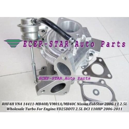 RHF4H VN4 14411-VM01A 14411-MB40B 14411-MB40C Turbocharger Turbo For NISSAN CabStar 2006-11 Navara D22 YD25DDTI 2.5L DCI 110HP
