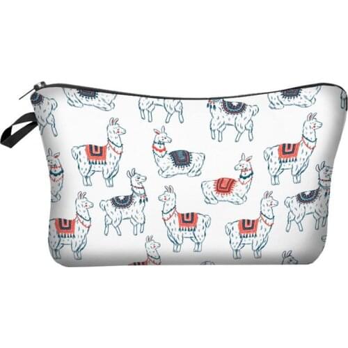 Large Capacity Makeup Bags Fashion Creative Cartoon Animals Printed Cosmetic Bag Toiletry Pouch Makeup Pouch For Travel