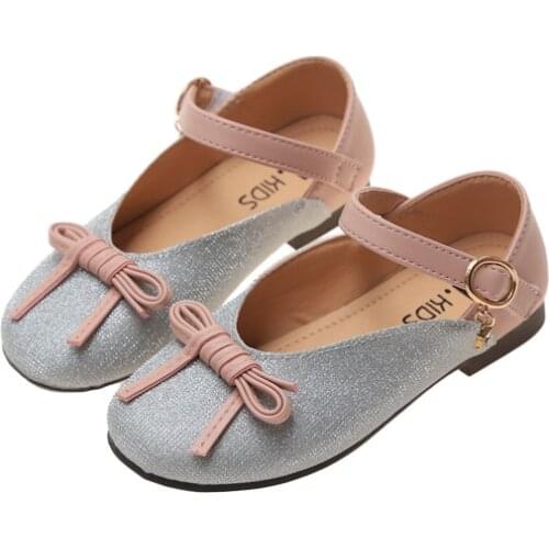 High Quality Kids Sparkly Shoes 2020 Spring Girls Fashion Princess Flat Children Rhinestone Mary Jane Baby Butterfly Party Shoes